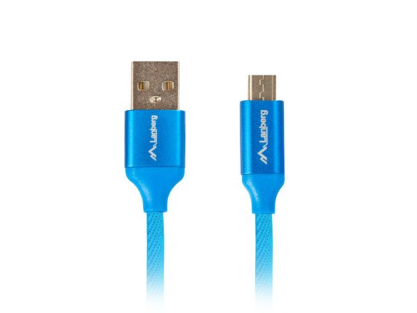 CABLE USB LANBERG 2.0 MACHO/MICRO USB MACHO QUICK CHARGE 3.0 1.8M AZUL