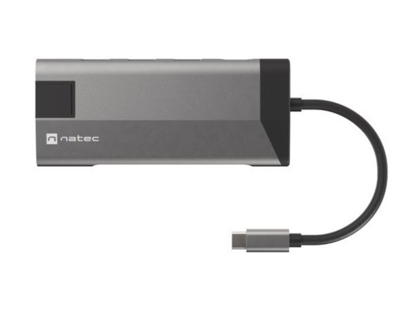 ADAPTADOR NATEC FOWLER PLUS USB-C->3XUSB 3.0,HDMI 4K,USB-C PD,RJ45,SD,MSD