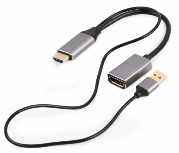 ADAPTADOR GEMBIRD  ACTIVO 4K HDMI MACHO A DISPLAYPORT HEMBRA NEGRO