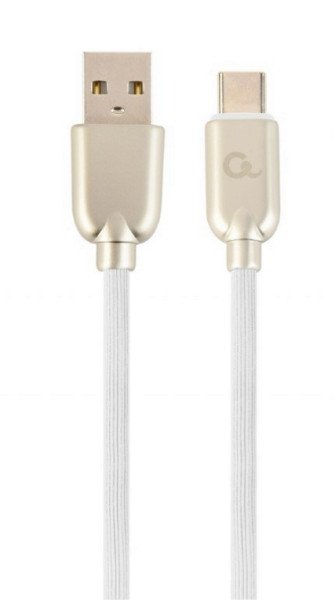 CABLE DE CARGA Y DATOS GEMBIRD USB TIPO C DE CAUCHO PREMIUM, 1 M, BLANCO