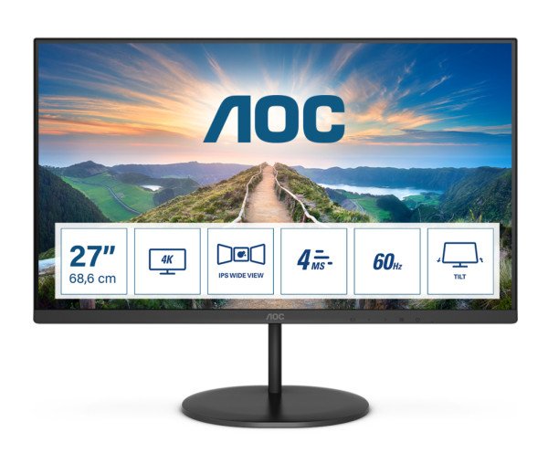 MONITOR AOC U27V4EA 27" 3840X2160 4MS VGA HDMI DP ALTAVOCES