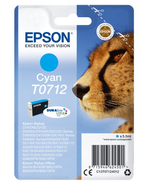 TINTA EPSON T0712 CIAN DX4000 5000 6000 7000F