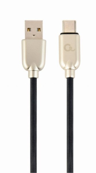 CABLE DE CARGA Y DATOS GEMBIRD USB TIPO C DE CAUCHO PREMIUM, 2M, NEGRO