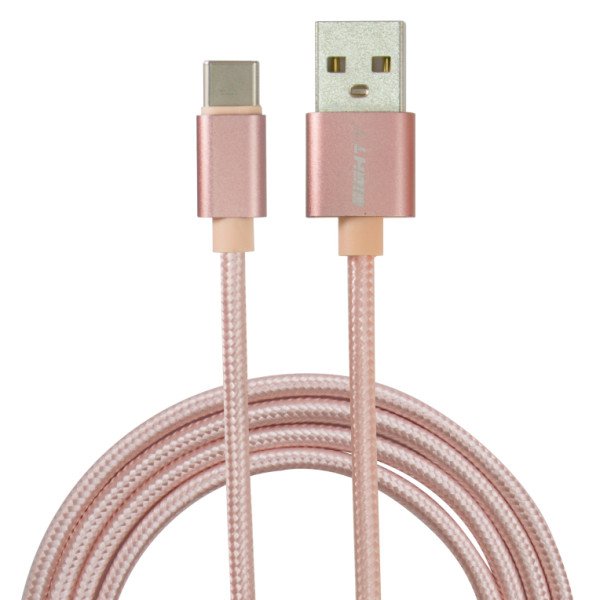 CABLE EIGHTT USB 2.0 A TYPE C 1M TRENZADO DE NYLON ROSA