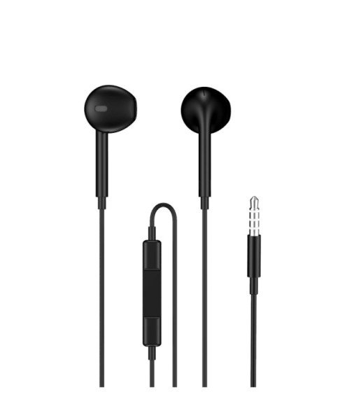AURICULARES EIGHTT CON MICRÃ“FONO AP CONTROL DE VOLUMEN NEGROS MINI JACK 3,5MM