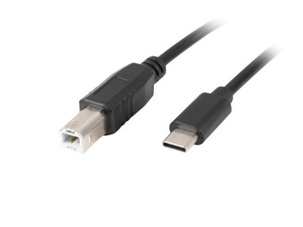 CABLE LANBERG USB C MACHO A USB B 2.0 MACHO 1.8M NEGRO