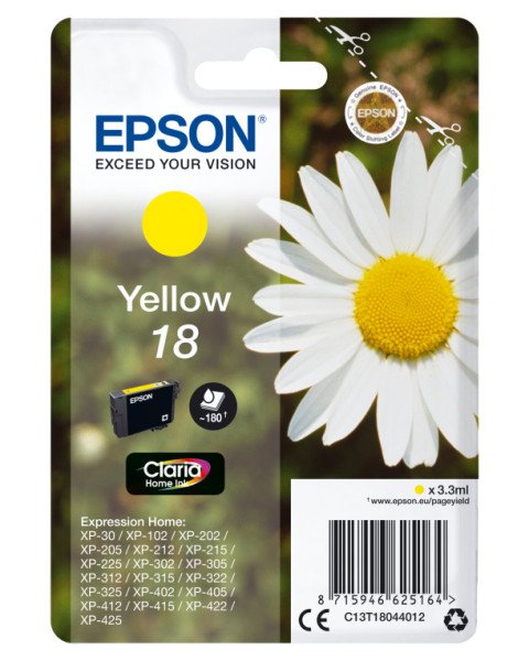 TINTA EPSON AMARILL 18 CLARIA HOME BL