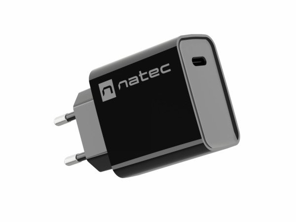 CARGADOR NATEC RIBERA 20W 1XUSB-C PD3.0 QC3.0 NEGRO
